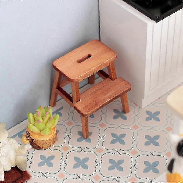 Mångsidig Mini Träpall - Ergonomiskt Dubbellagersteg för Hemmabruk White