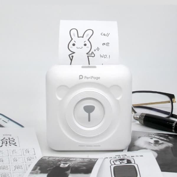 Peripage Termoprinter - Mini Lomme Bluetooth - Hvid