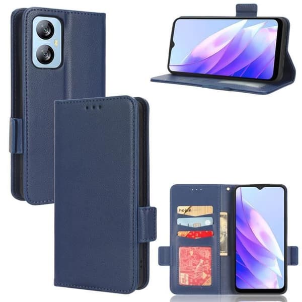 Telefonfodral - Blackview - A52 Pro - PU-läderfodral - Fullt skydd - Marinblå
