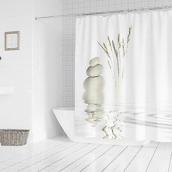 Vandtæt bruseforhæng 120x200 cm med kroge til moderne badeværelser
