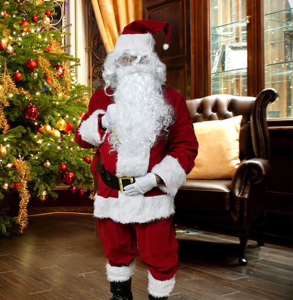 Julemandsdragt Julekostume Fløjl Juleleg (L)