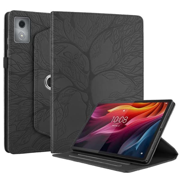 Tabletcover - Lenovo - Tab K11 Plus/M11 Plus - PU-læder - 360° rotation - Sort Livets Træ
