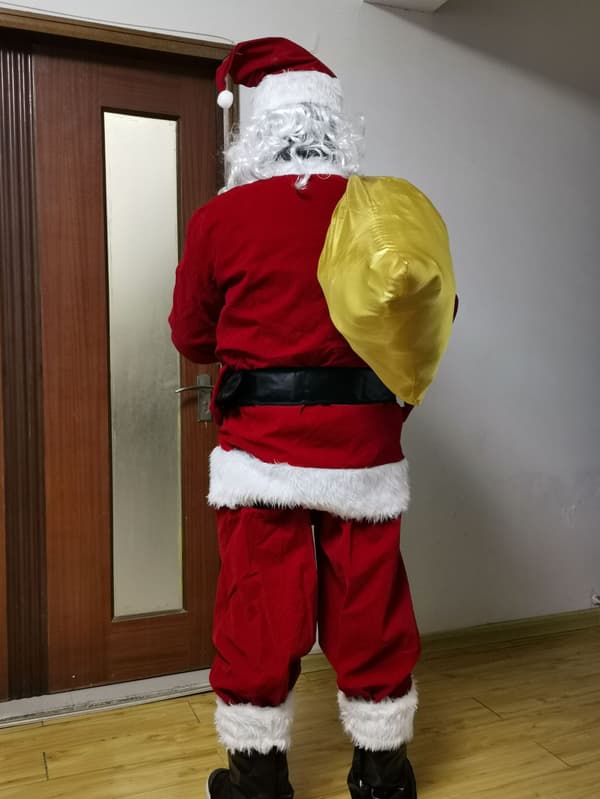 Julemandsdragt Julekostume Fløjl Juleleg (L)