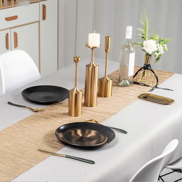 2025 Latest Model Table Runner Bamboo Texture Heat Insulation PVC Wedding Party Dining Table Runner for Bar