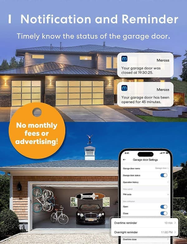 Smart WiFi Garasjeportåpnerfjernkontroll, Appkontroll, Fungerer med Alexa, Google