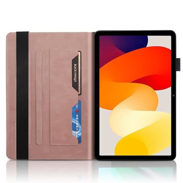 Etui til Xiaomi Redmi Pad SE 11.0\", Cover med Standfunktion og Kortlomme, Tablet Etui, Rosaguld Livets Træ