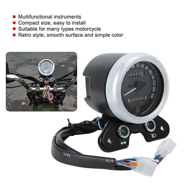 Retro LED speedometer med drivstoffmåler for CG125 motorsykkel