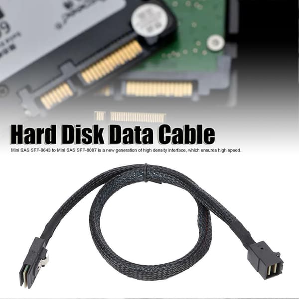 Mini SAS HD SFF-8643 til SFF-8087 Kabel 0,5m Sort 36PIN