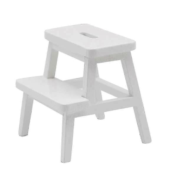 Mångsidig Mini Träpall - Ergonomiskt Dubbellagersteg för Hemmabruk White