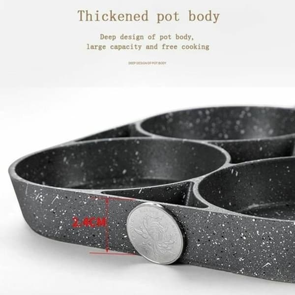 4-hulls stekepanne, tykkere omelettpanne, non-stick eggpannekake-stekepanne