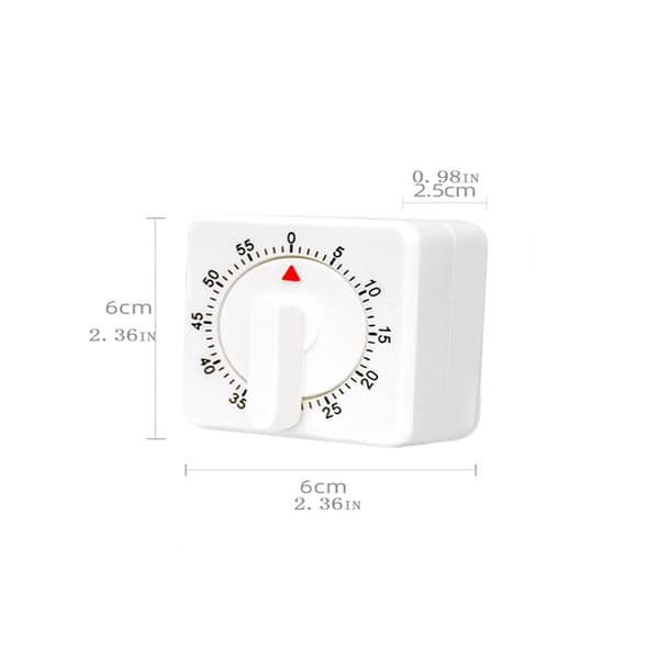 2-pakning kjøkkentimer, 60 minutter, hvit kettle