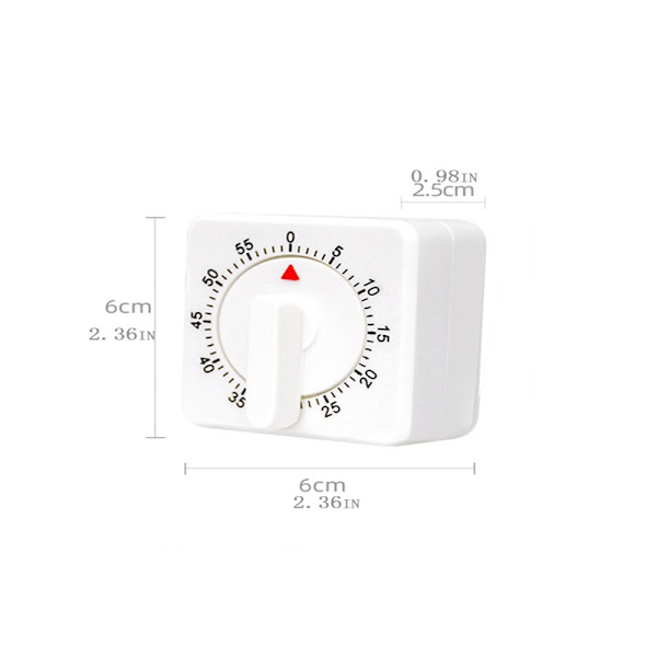 2-pakning kjøkkentimer, 60 minutter, hvit square