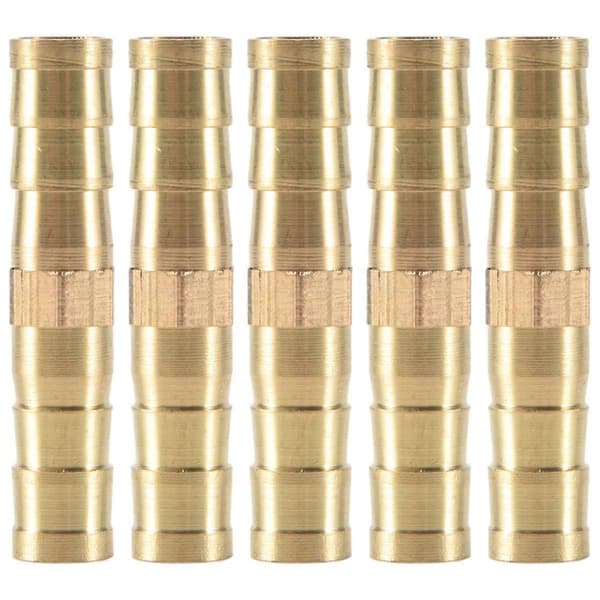 5 stk. 6 mm indvendig diameter luftgas lige slange rør studs kobling gold
