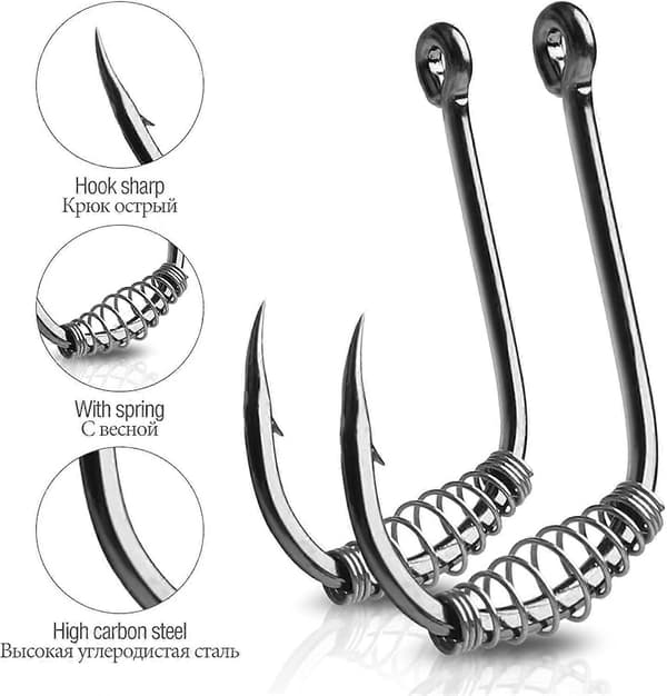 Fishing Hooks 10/20 pcs Set Barbed Swivel Feather Jig Carp Hook Single Circle