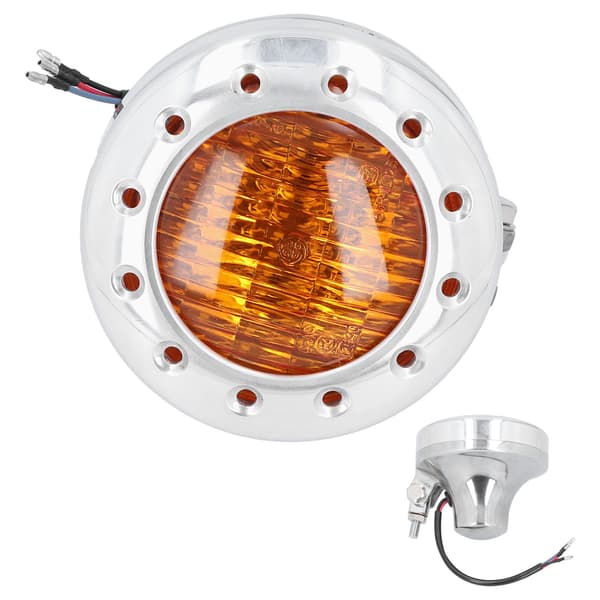 DC12V Retro Motorcycle Headlight 4200K High/Low Beam Front Lamp High Brightness Universal Electroplate