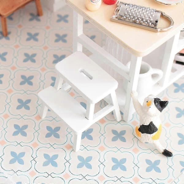 Mångsidig Mini Träpall - Ergonomiskt Dubbellagersteg för Hemmabruk White