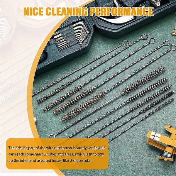 10-pack trådborstar för rörrengöring, mässingstrådsdesign för effektivt rörunderhåll Gold  Silver