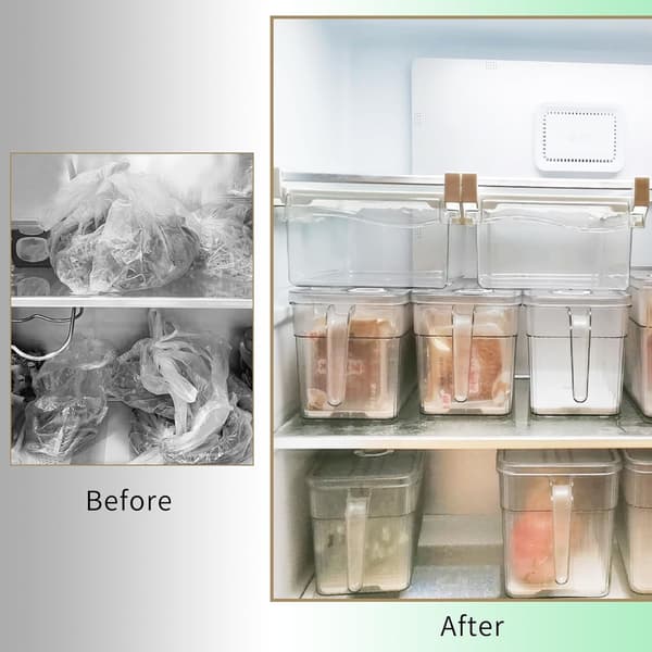 2-pack Egg Rack for Refrigerator, Pull-out Egg Storage Box with Handle, Transparent Egg Box for Fridge