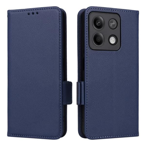 Fodral - Xiaomi - Redmi Note 13 5G - PU-läderfodral - Fullt skydd - Marinblå