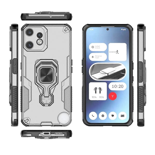 (Nytt) Metallstativ TPU Hybrid PC-telefonfodral för Nothing CMF Phone 2 Pro Grey