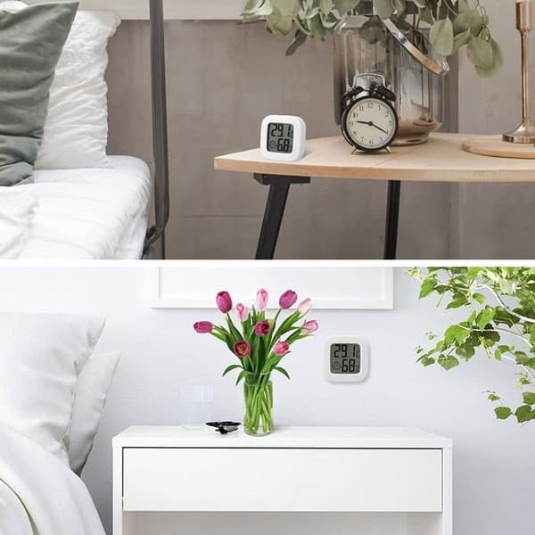 Indendørs Termometer Hygrometer, 2 STK Mini Højpræcisions Digital Termometer Hygrometer til Hjem og Kontor