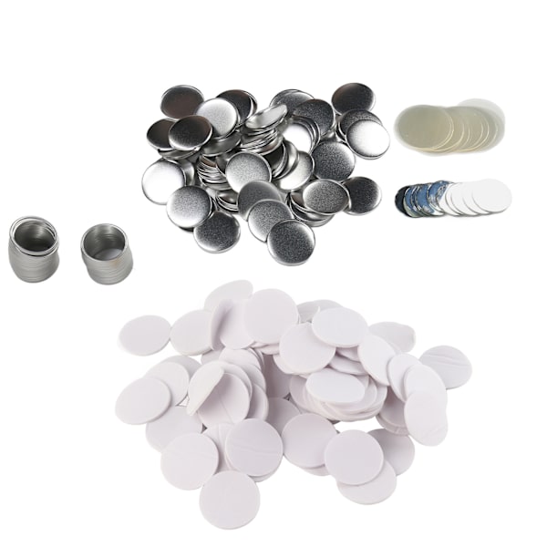 100 sæt 58 mm spejlrunde knapper dele DIY tomme knapper i rustfrit stål til håndværk