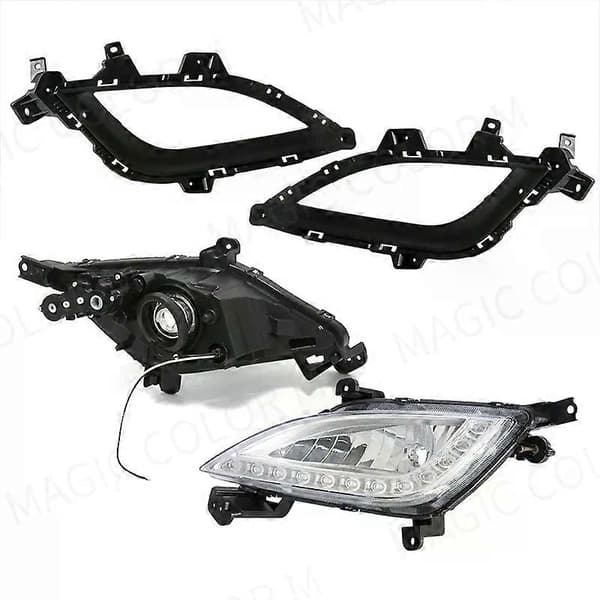 For Hyundai Elantra GT I30 2012 2013 2014 2015 2016 DRL Tåkelysdeksler Kjørelys Bil Frontfanger Tåkelysmontering 12V