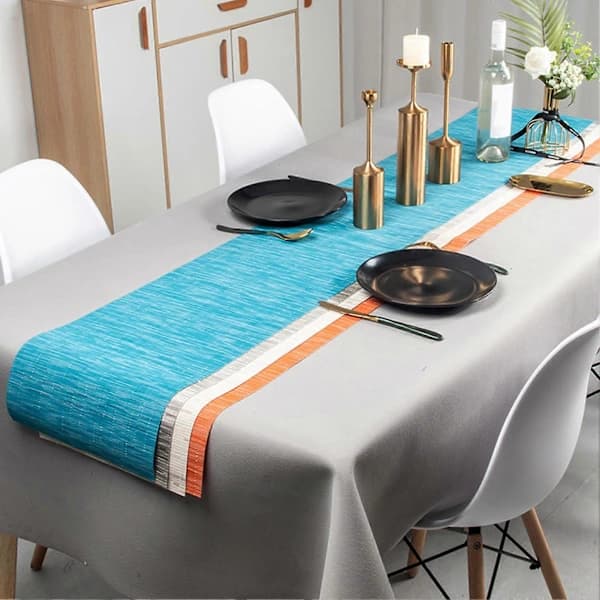 2025 Latest Model Table Runner Bamboo Texture Heat Insulation PVC Wedding Party Dining Table Runner for Bar