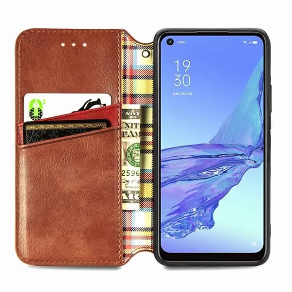 Flip Plånboksfodral - Oppo - A53/A53s - PU-läder - Mjuk TPU - Magnetiskt stativ