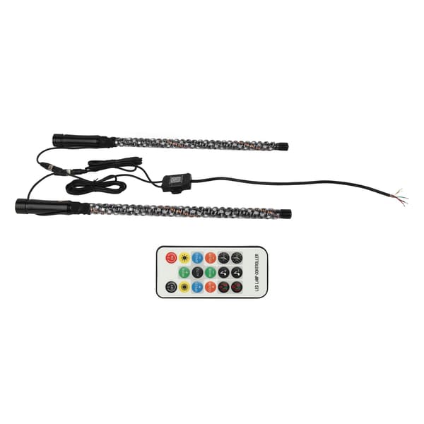 RGB LED Flaggelys APP-kontroll 300 mønstre 366 moduser 12V til 24V for UTV ATV Off Road Båt 2FT 60.96cm