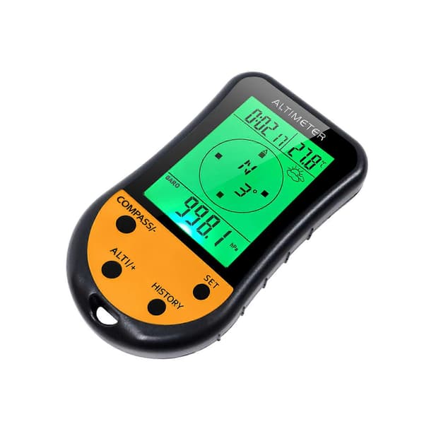 Elektronisk digital höjdmätare 8 i 1 multifunktion LCD-bakgrundsbelysning Mini höjdmätare Barometer Kompass Termometer Väderprognos Klocka Kalender för utomhusbruk Solid Normal