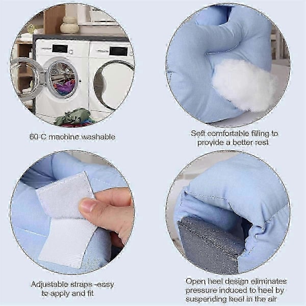 Hælbeskyttere til tryksår i seng og puder Blue