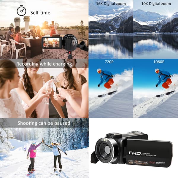 3,0 tommer HD 1080P 24 MP digitalkamera (standard)