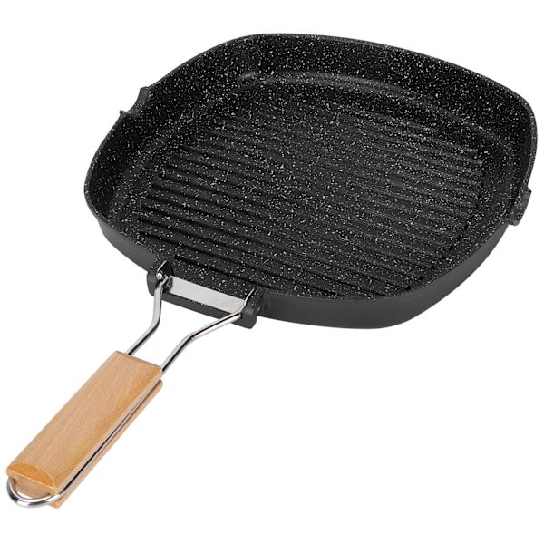NonStick Practical Frying Pan BBQ with Foldable Handle Kitchen Utensil (28cm)