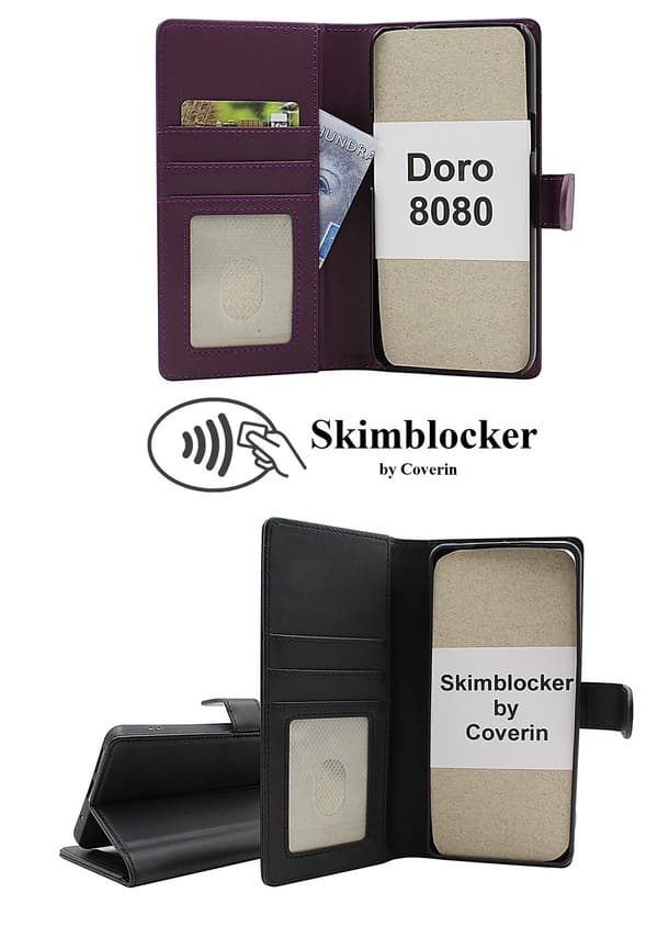 Skimblocker Doro 8080 Wallet Case Mörkröd