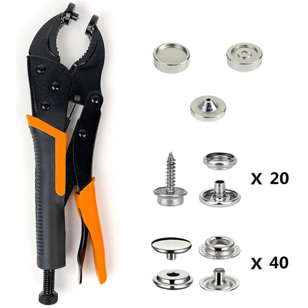 Trykknapsværktøjssæt i rustfrit stål, 60-pak