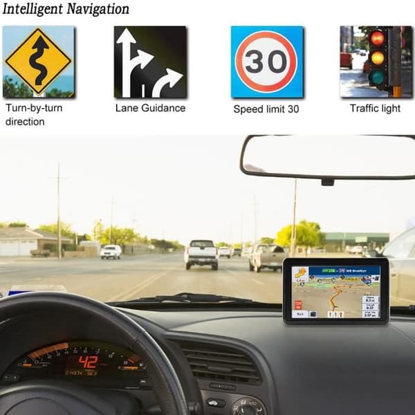 KKMOL 5-tommer GPS-navigator med 47 europæiske kort - Sort