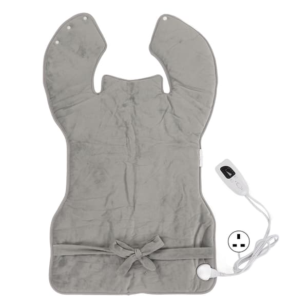 Back Heating Pad 6 Levels Temperature Adjustment Drapeable Electric Back Heating Pad Soft Plush Back Warmer Silver Grey -contact 220V