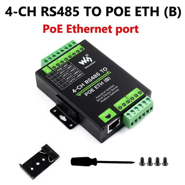 Industriel Isoleret 4CH RS485 til POE ETH Ethernet Konverter