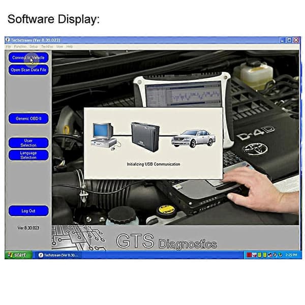 Mini VCI J2534 Diagnostikkabelverktyg för Toyota TIS Tech Stream OBD OBDII Scanner Tool