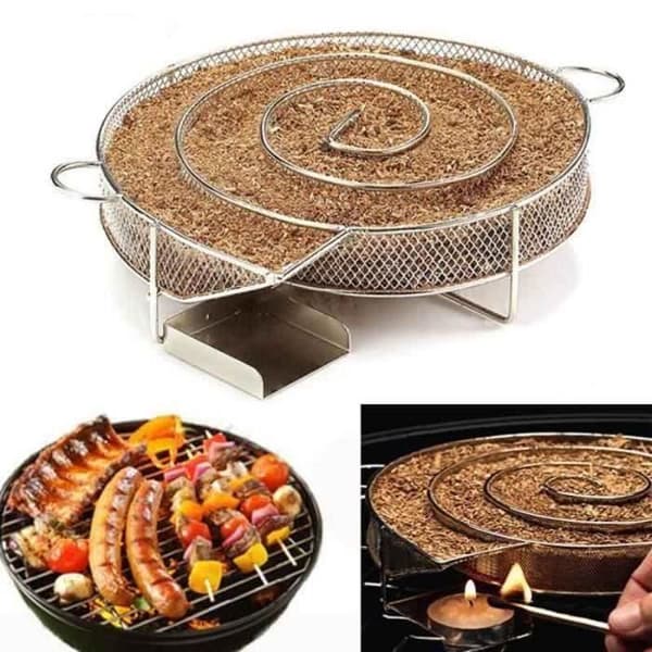 Rund Koldrøgsgenerator i Rustfrit Stål til BBQ Grill Røgeværktøj L61575