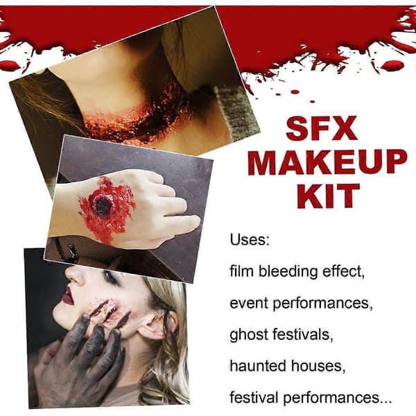 Falsk Blod Makeup Blodspray, Vaskbar Blod Makeup til Vampyr Cosplays Blod Halloween makeup bag