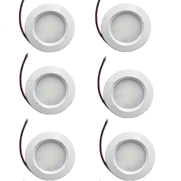 6 X LED 12v 24v Spotlights Dimbar Campingvogn Båt Innfelte Kaldhvite Downlights