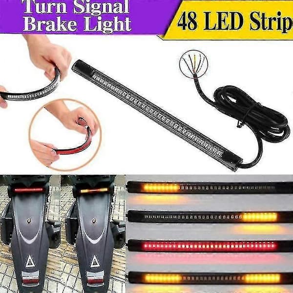 Multifunksjonell LED Motorsykkel Stripelys Brems Bak Blinklys Skiltlys