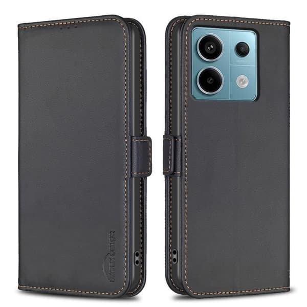 Skyddsfodral - Xiaomi - Redmi Note 13 Pro 5G - PU-läder - Stöttåligt - Svart