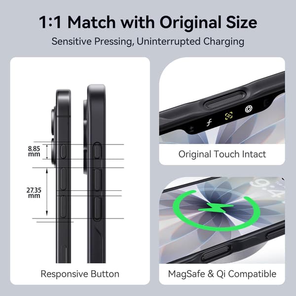 Compatible iPhone 17 Case Matte Finish Protective Mobile Phone Case Anti-Fingerprint Thin Slim Hard Case - Black size