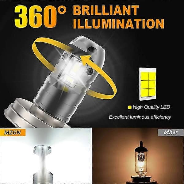[KK] R2 P45T LED Headlight Bulb Compatible with Motorcycles, 12V, High/Low Beam 2Pcs P45T