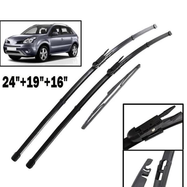 Sæt med 3 viskerblade foran og bagpå til Renault Koleos MK1 2008 2009 2010 2011 2012 2013 2014 2015