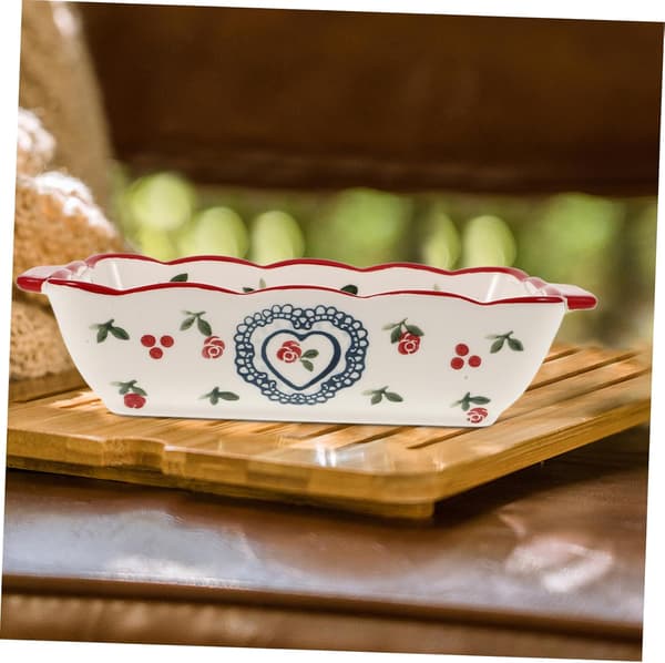 Small Ceramic Baking Dish with Handles, Heat Resistant, Multifunctional, Oven and Microwave Safe.