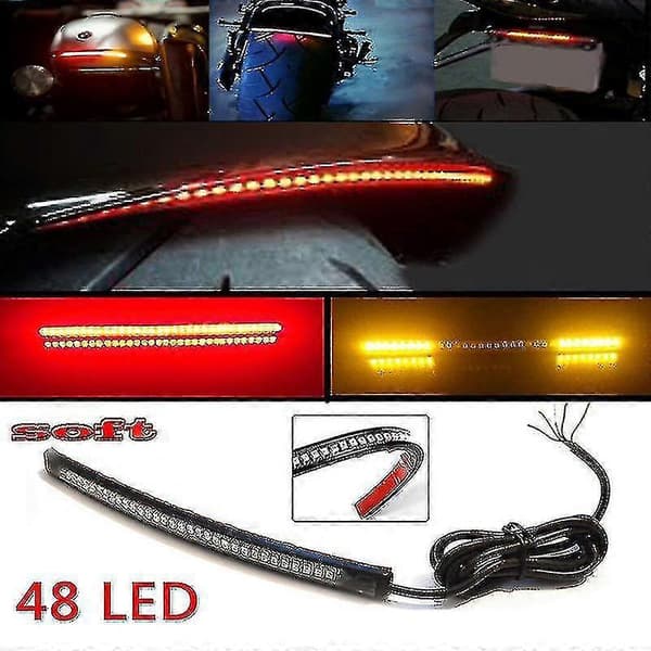 Multifunksjonell LED Motorsykkel Stripelys Brems Bak Blinklys Skiltlys
